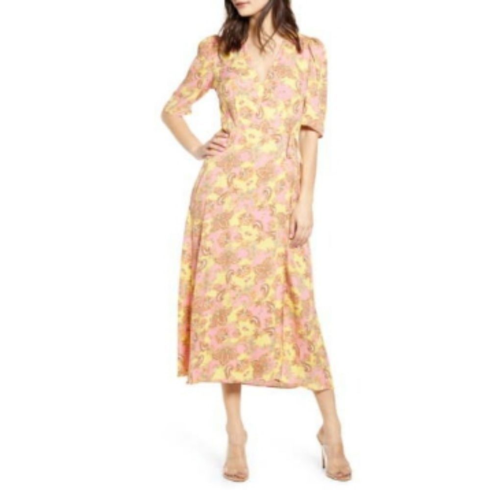 Afrm Highes Midiwrap Dresspaisley